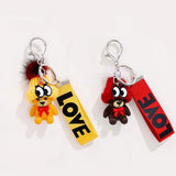 Resin Bear Keychain with Bell, Cute Cartoon Hat Design Bag Ornament