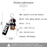 Resin Bear Keychain with Bell, Cute Cartoon Hat Design Bag Ornament