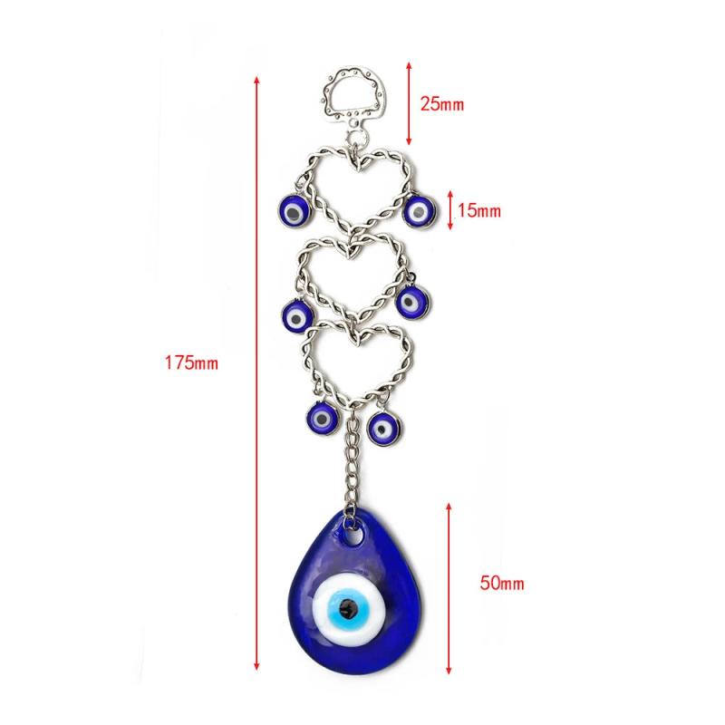 Evil Eye Heart Keychain Wall Hanging Car Bag Jewelry DIY