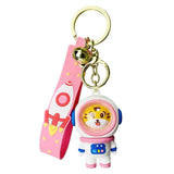 Astronaut Bear Key Chain Ring for Men Women Car Keychain Wrist Rope Keyring