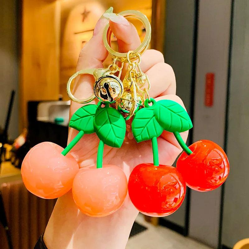 Cherry Keychain Creative Fruit Key Chain Girl Pendent Gift