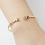 Adjustable Rhinestone Cuff Bangle Men Women Bracelet Stainless Steel