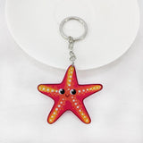 Acrylic Sea Animal Keychain Pendant Starfish Crab Whale Key Accessories