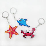 Acrylic Sea Animal Keychain Pendant Starfish Crab Whale Key Accessories