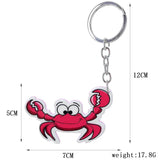 Acrylic Sea Animal Keychain Pendant Starfish Crab Whale Key Accessories