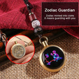 Vintage Copper Lucky Rope Keychain Brass Chinese Zodiac Animals Key Chain