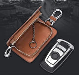 Leather Remote Control Car Keychain Smart Key Protector Cover