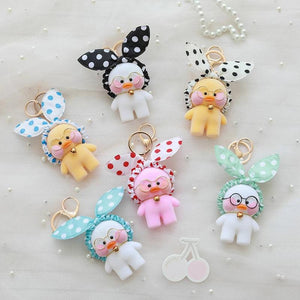 Cute Yellow Duck Doll Keychain with Hyaluronic Acid, Plush Bag Pendant