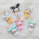 Cute Yellow Duck Doll Keychain with Hyaluronic Acid, Plush Bag Pendant