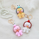 Cute Yellow Duck Doll Keychain with Hyaluronic Acid, Plush Bag Pendant