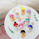 Cute Yellow Duck Doll Keychain with Hyaluronic Acid, Plush Bag Pendant