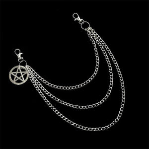 Pentagram Keychains Punk Rock Goth Jewelry