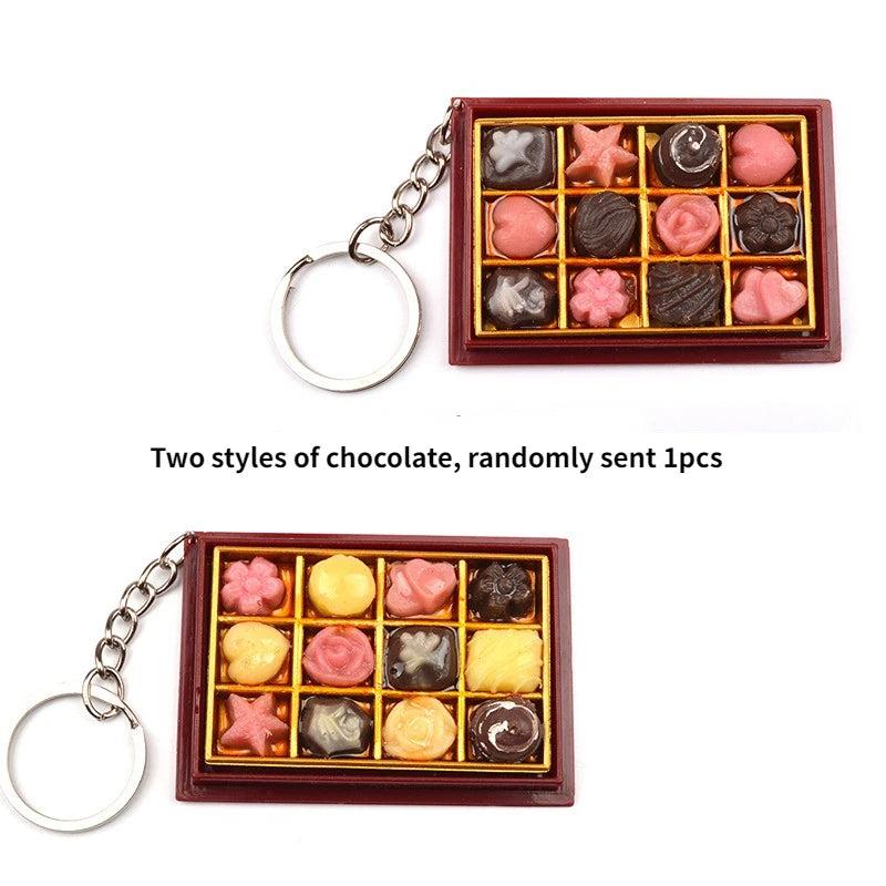 Chocolate Moon Cake Keychain for Women Men Holiday Car Key Accessory