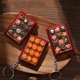 Chocolate Moon Cake Keychain for Women Men Holiday Car Key Accessory