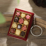 Chocolate Moon Cake Keychain for Women Men Holiday Car Key Accessory