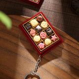Chocolate Moon Cake Keychain for Women Men Holiday Car Key Accessory