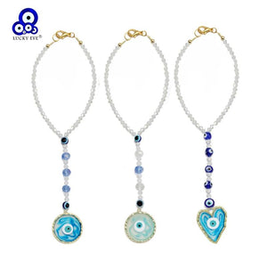 Lucky Eye Heart Round Pendant Wall Hanging Evil Eye Keychain