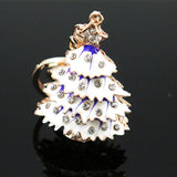 Enamel Christmas Tree Keyring Star Crystal Key Holder Chain Purse Bag Pendant