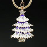 Enamel Christmas Tree Keyring Star Crystal Key Holder Chain Purse Bag Pendant
