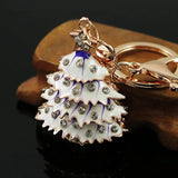 Enamel Christmas Tree Keyring Star Crystal Key Holder Chain Purse Bag Pendant
