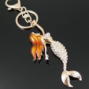 Crystal Rhinestone Mermaid Wedding Key Chain Car Keychain