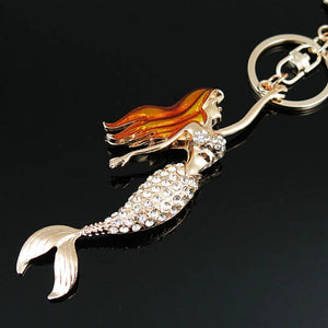 Crystal Rhinestone Mermaid Wedding Key Chain Car Keychain
