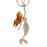 Crystal Rhinestone Mermaid Wedding Key Chain Car Keychain