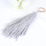 Sitaicery Tassel Key Chain Women Tassel KeyChain Bag Accessory PU Leather Tassel