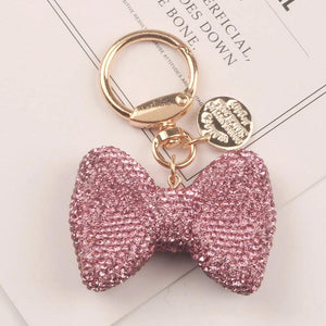Rhinestone Bow Keychain Purse Car Rhinestone Key Chain Bag Decorative Alloy