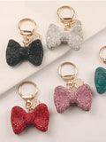 Rhinestone Bow Keychain Purse Car Rhinestone Key Chain Bag Decorative Alloy