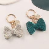 Rhinestone Bow Keychain Purse Car Rhinestone Key Chain Bag Decorative Alloy