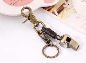 Retro Punk Style Whistle Pendant Key Alloy Bronze Mini Whistle Keychain