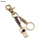 Retro Punk Style Whistle Pendant Key Alloy Bronze Mini Whistle Keychain