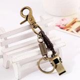 Retro Punk Style Whistle Pendant Key Alloy Bronze Mini Whistle Keychain