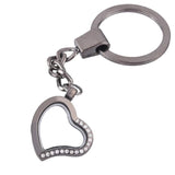 Heart Alloy Floating Charms Locket Keychain DIY Living Memory Locket Key Ring