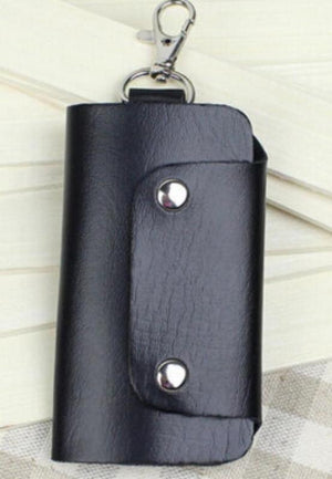 Leather Key Holder Organizer with Buckle Key Ring Case