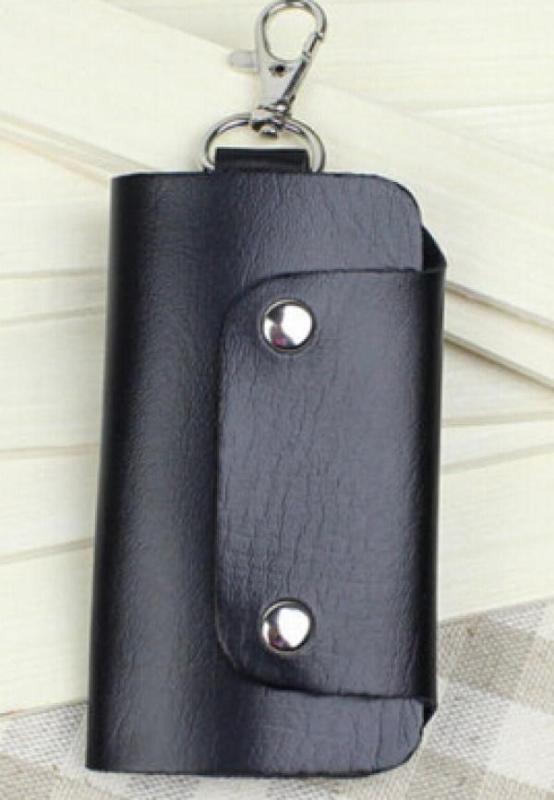 Leather Key Holder Organizer with Buckle Key Ring Case