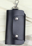 Leather Key Holder Organizer with Buckle Key Ring Case