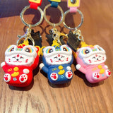Chinese Style Lion Dance Cat Face Keychain for Women