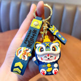 Chinese Style Lion Dance Cat Face Keychain for Women
