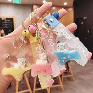 Unicorn Keychain Anime Rainbow Star Five-Pointed Female Bags Women Student