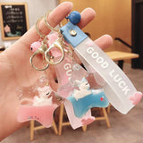 Unicorn Keychain Anime Rainbow Star Five-Pointed Female Bags Women Student