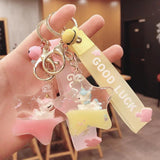 Unicorn Keychain Anime Rainbow Star Five-Pointed Female Bags Women Student
