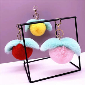 Peach Plush Keychain Cartoon Pendant Bag Hanging Accessories Gift Lanyard