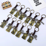 Vintage Zodiac Signs Constellations Keychain Leather Bag Car ASTROLOGY Key Chain