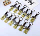 Vintage Zodiac Signs Constellations Keychain Leather Bag Car ASTROLOGY Key Chain