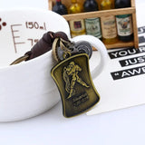 Vintage Zodiac Signs Constellations Keychain Leather Bag Car ASTROLOGY Key Chain