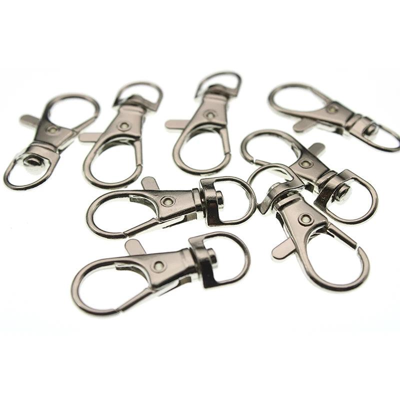 20pcs Swivel Lobster Clasp Clips Key Hook Split Key Ring Findings Z1084