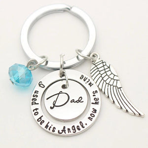 DAD Memorial Keychain - Loss of Father Jewelry