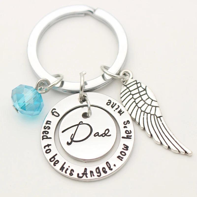 DAD Memorial Keychain - Loss of Father Jewelry